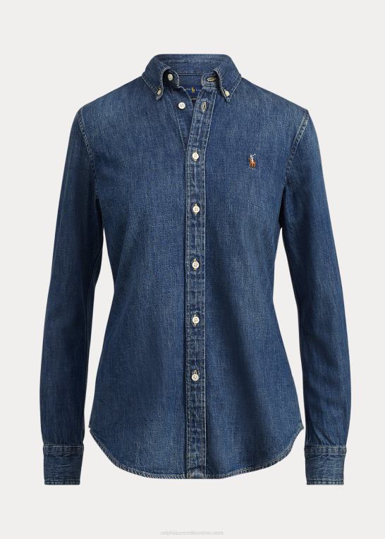 Kvinder Ralph Lauren custom fit denim skjorte Z426B4754