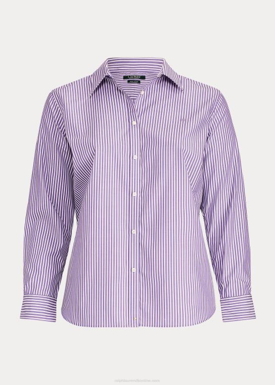 Kvinder Ralph Lauren nem pleje stribet bomuldsskjorte Z426B4740
