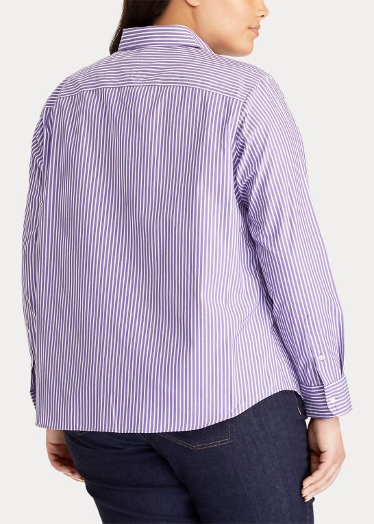 Kvinder Ralph Lauren nem pleje stribet bomuldsskjorte Z426B4740