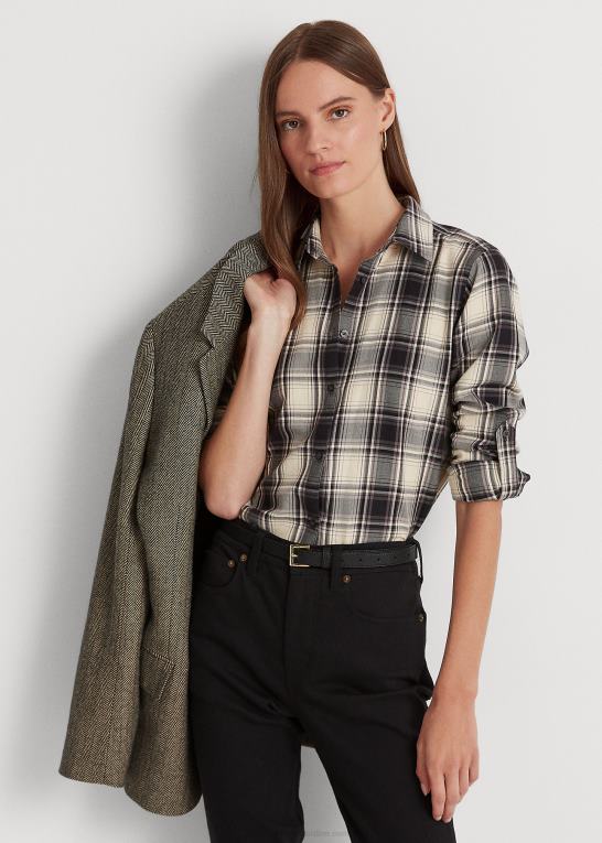 Kvinder Ralph Lauren plaid skjorte i bomuldstwill Z426B9591