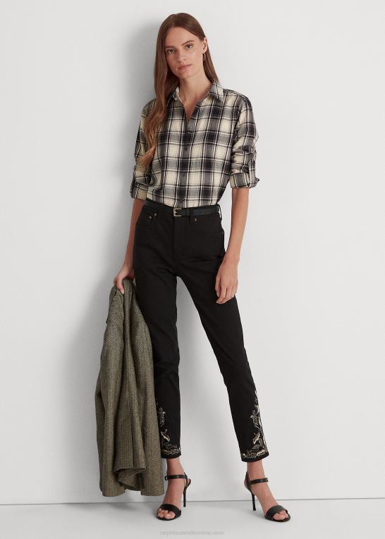 Kvinder Ralph Lauren plaid skjorte i bomuldstwill Z426B9591