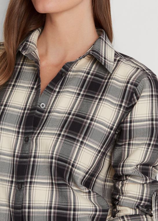Kvinder Ralph Lauren plaid skjorte i bomuldstwill Z426B9591