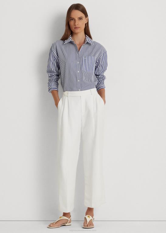 Kvinder Ralph Lauren stribet bred bomuldsskjorte Z426B9569