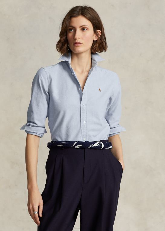blå Kvinder Ralph Lauren klassisk pasform oxford skjorte Z426B3146