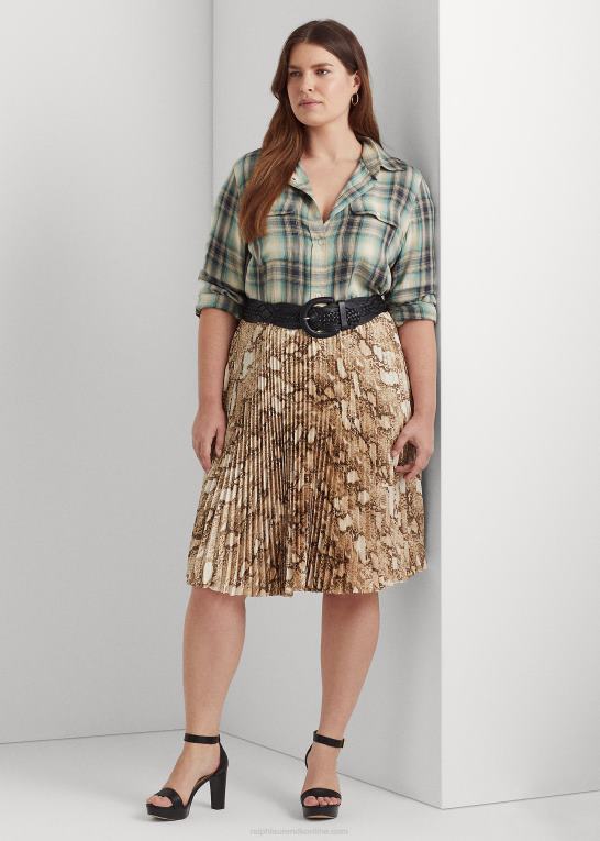 blå/grøn multi Kvinder Ralph Lauren oversize plaid twill skjorte Z426B4771