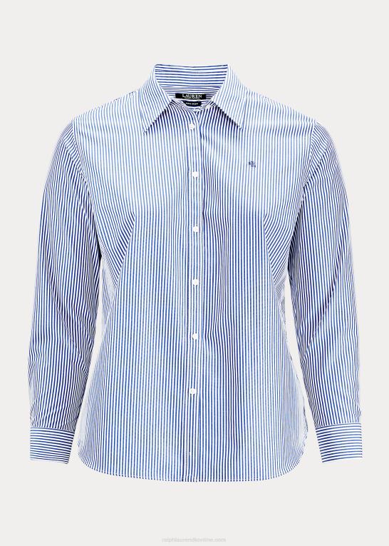 blå/hvid Kvinder Ralph Lauren oxford skjorte i bomuld Z426B4736