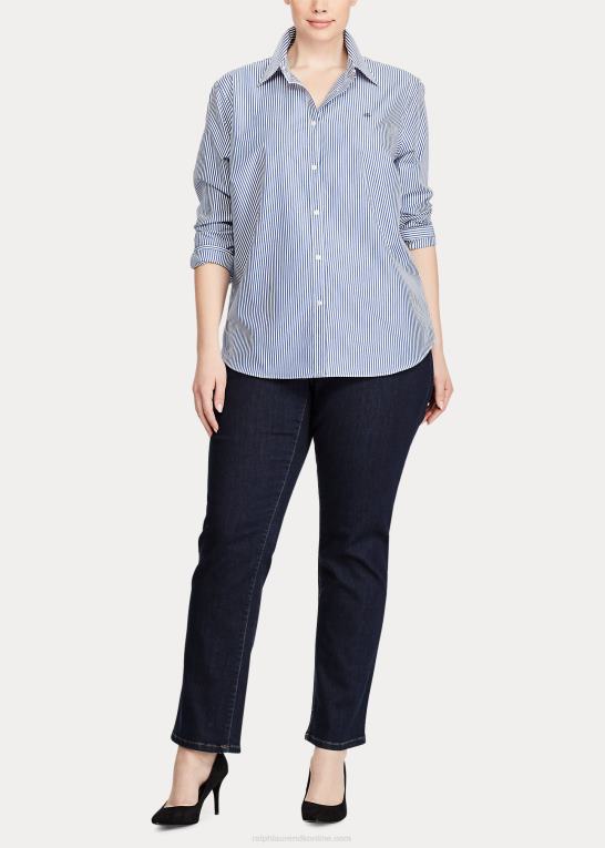 blå/hvid Kvinder Ralph Lauren oxford skjorte i bomuld Z426B4736