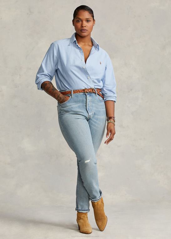blå hyacint Kvinder Ralph Lauren klassisk pasform oxford skjorte Z426B3348