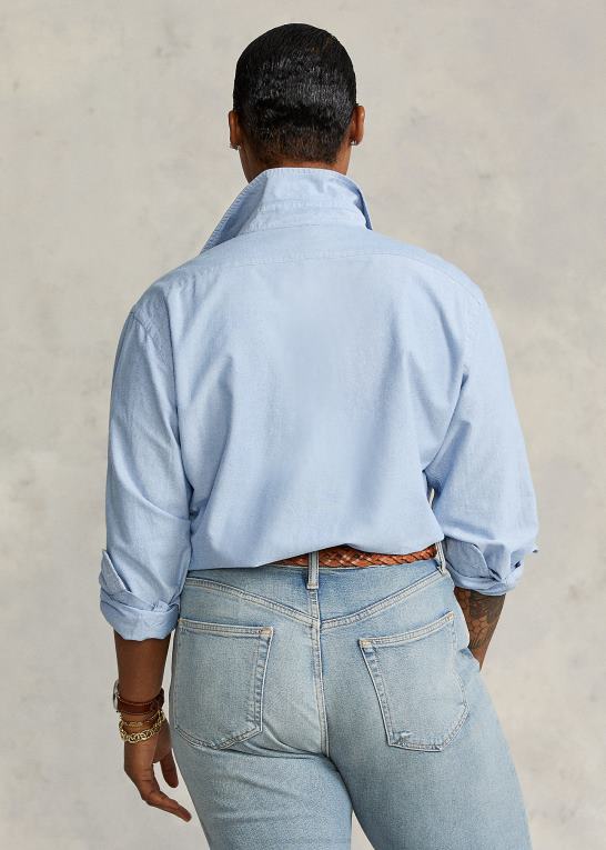 blå hyacint Kvinder Ralph Lauren klassisk pasform oxford skjorte Z426B3348