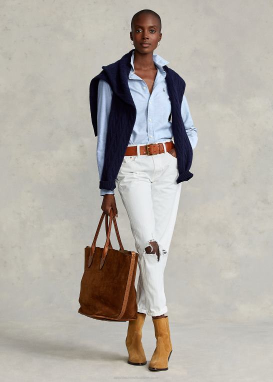 blå hyacint Kvinder Ralph Lauren klassisk pasform oxford skjorte Z426B3348
