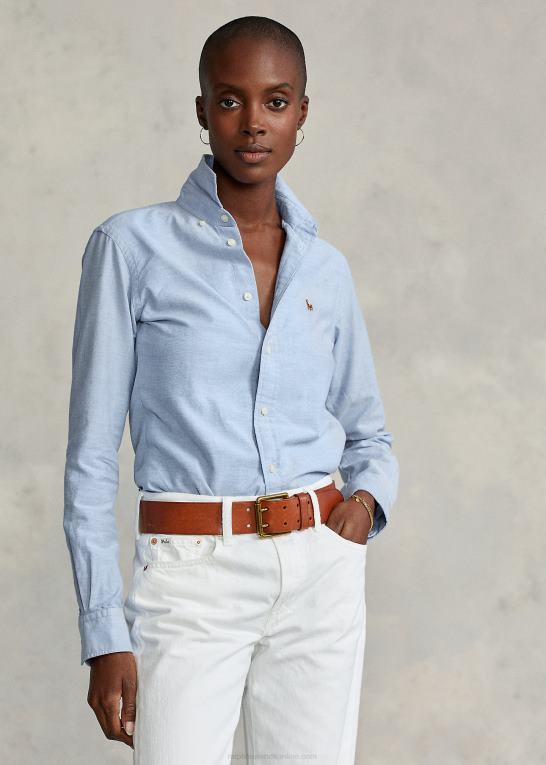 blå hyacint Kvinder Ralph Lauren klassisk pasform oxford skjorte Z426B3348