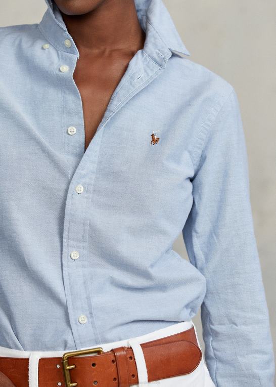 blå hyacint Kvinder Ralph Lauren klassisk pasform oxford skjorte Z426B3348