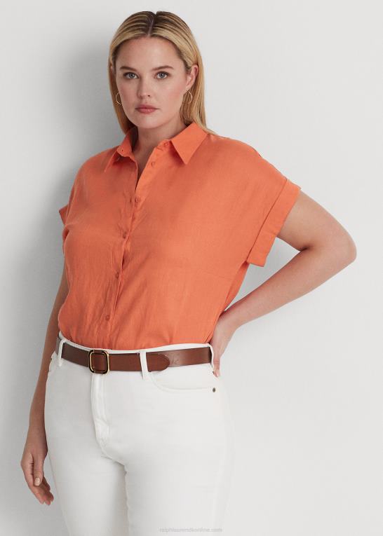 canyon orange Kvinder Ralph Lauren linned dolman-ærmet skjorte Z426B4499
