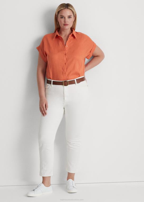 canyon orange Kvinder Ralph Lauren linned dolman-ærmet skjorte Z426B4499