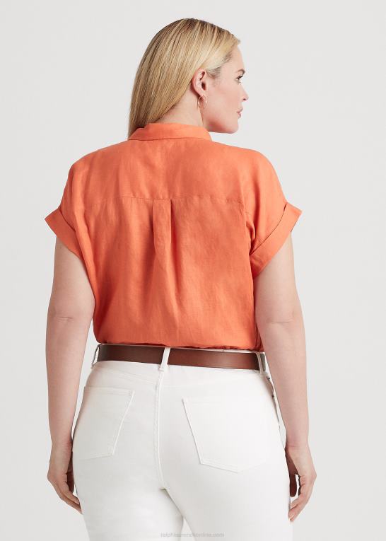 canyon orange Kvinder Ralph Lauren linned dolman-ærmet skjorte Z426B4499