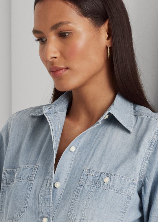 chambray Kvinder Ralph Lauren chambray bomuldsskjorte Z426B4265