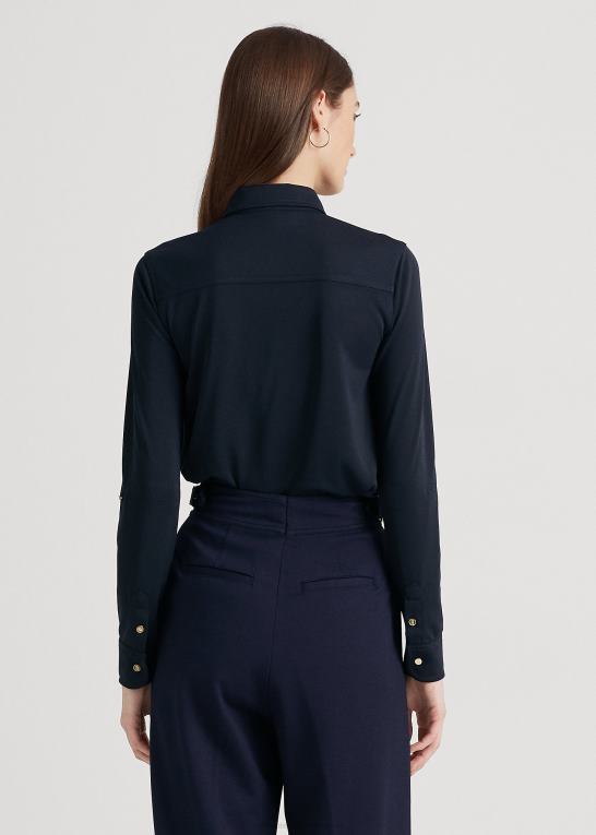flåde Kvinder Ralph Lauren skjorte med rulle-faner Z426B9153