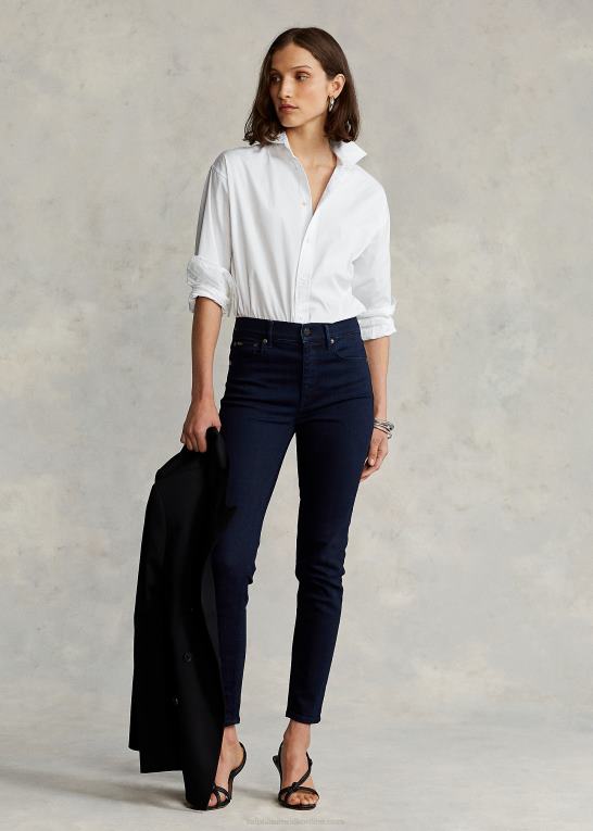 hvid Kvinder Ralph Lauren bomuldsskjorte i bred stof Z426B3341