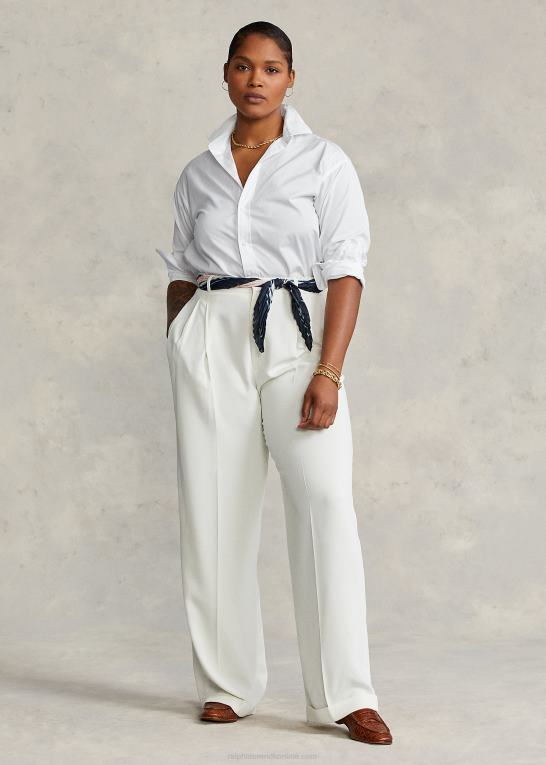 hvid Kvinder Ralph Lauren bomuldsskjorte i bred stof Z426B3341