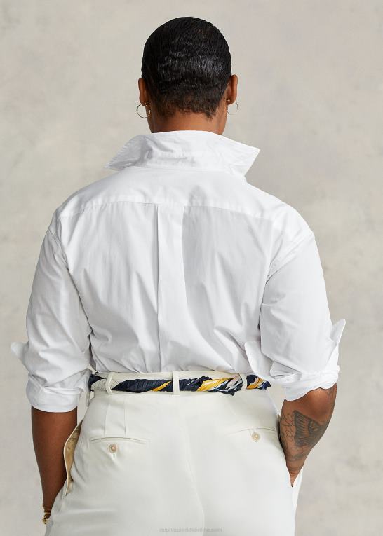 hvid Kvinder Ralph Lauren bomuldsskjorte i bred stof Z426B3341
