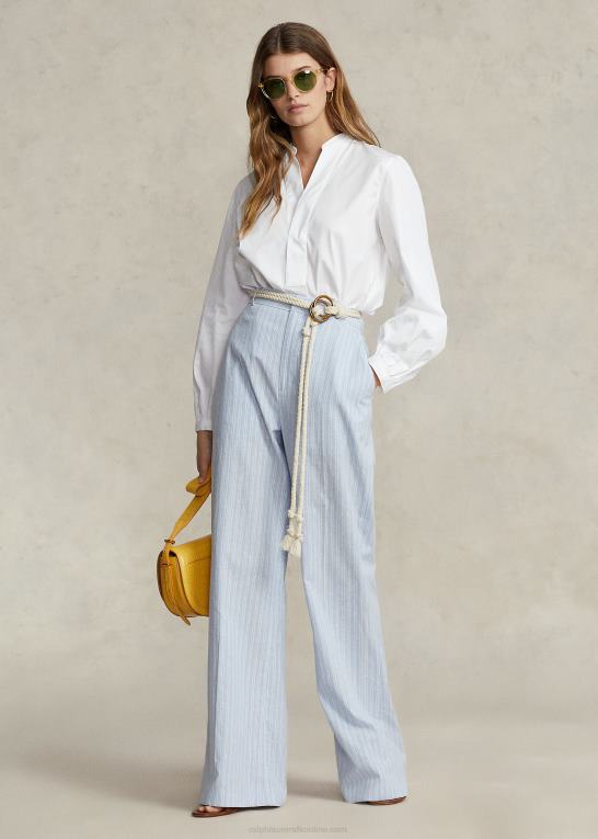 hvid Kvinder Ralph Lauren boxy fit bomuldsskjorte med blusenærmer Z426B2979