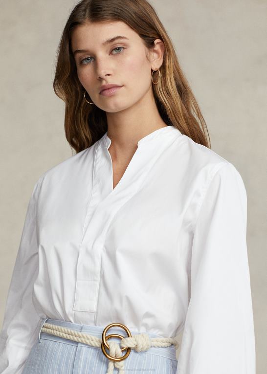 hvid Kvinder Ralph Lauren boxy fit bomuldsskjorte med blusenærmer Z426B2979