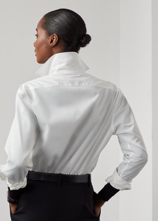 hvid Kvinder Ralph Lauren capri bomuldsskjorte Z426B3436