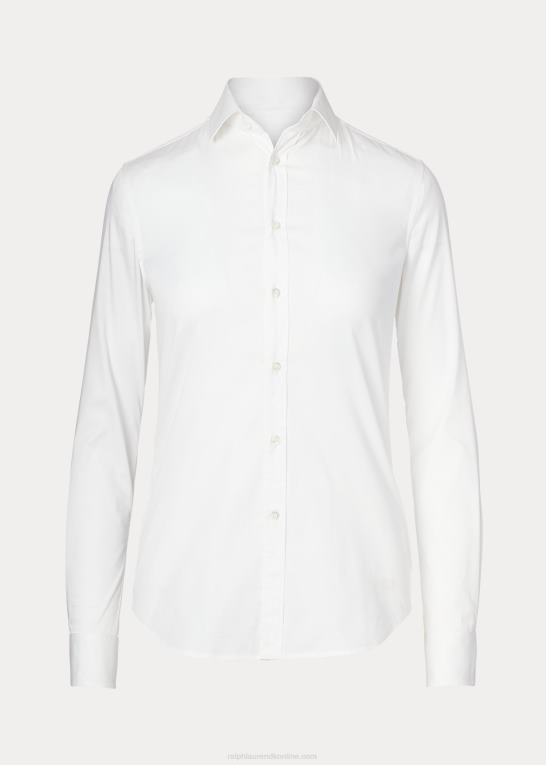 hvid Kvinder Ralph Lauren charmain stretch poplin skjorte Z426B3444