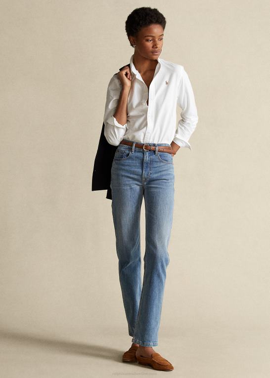 hvid Kvinder Ralph Lauren klassisk pasform oxford skjorte Z426B3349