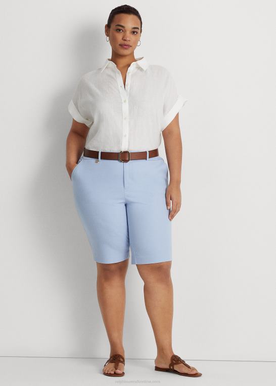 hvid Kvinder Ralph Lauren linned dolman-ærmet skjorte Z426B9480