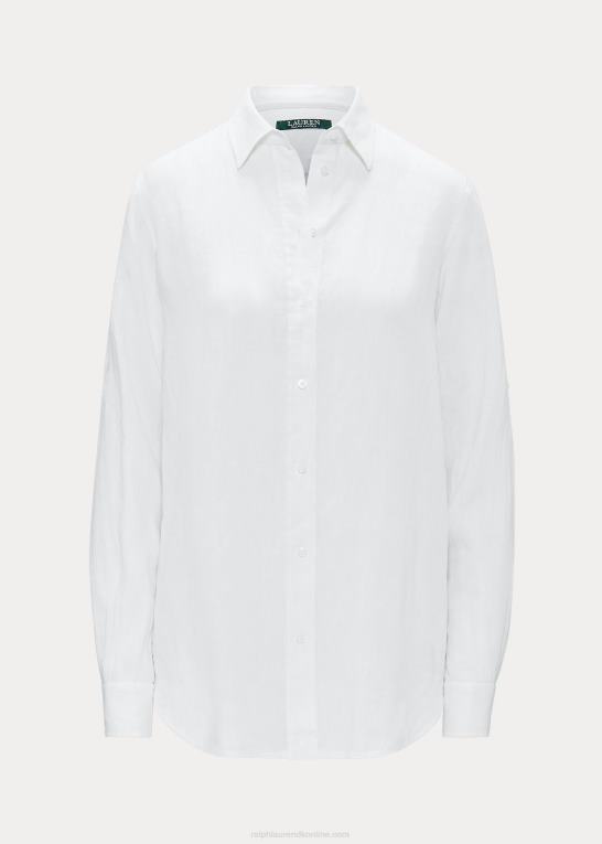 hvid Kvinder Ralph Lauren linned skjorte Z426B4173