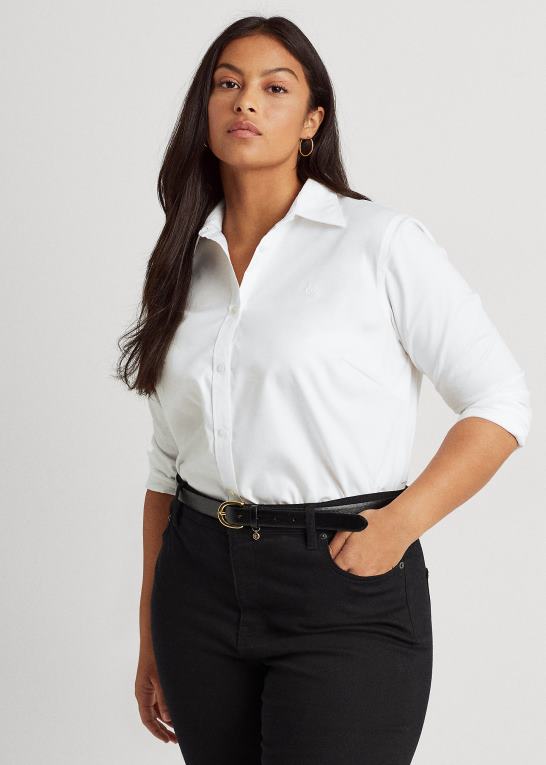 hvid Kvinder Ralph Lauren oxford skjorte i bomuld Z426B4735