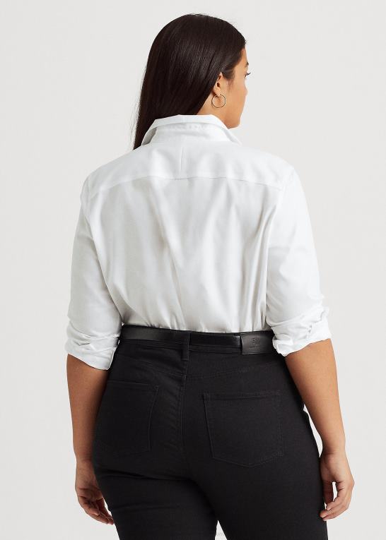 hvid Kvinder Ralph Lauren oxford skjorte i bomuld Z426B4735