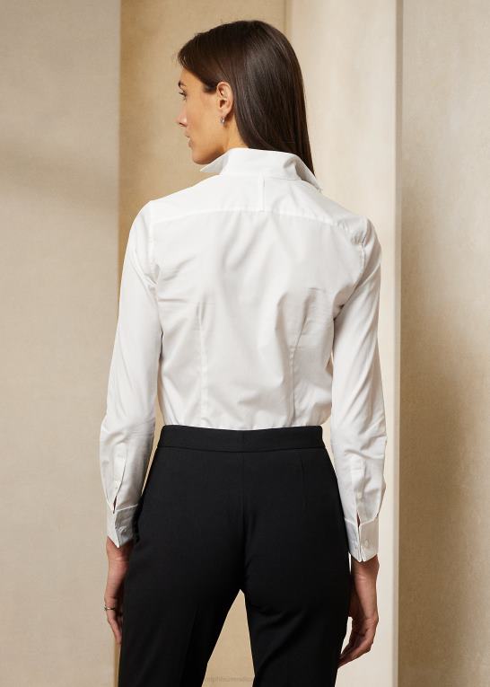 hvid Kvinder Ralph Lauren smokingskjorte i bred bomuld Z426B3445