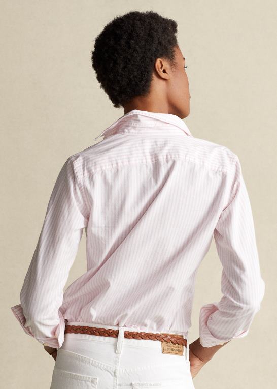 hvid/deco pink Kvinder Ralph Lauren klassisk pasform stribet oxford skjorte Z426B3353
