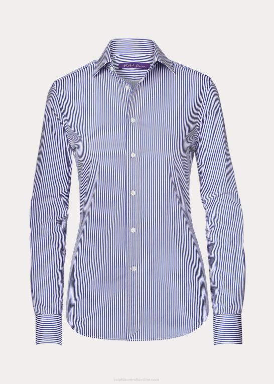 hvid/klassisk blå Kvinder Ralph Lauren charmain stribet skjorte Z426B9136