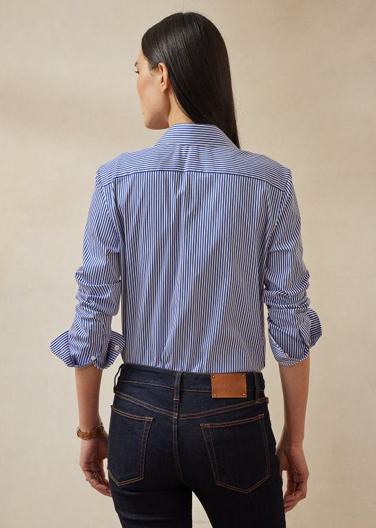 hvid/klassisk blå Kvinder Ralph Lauren charmain stribet skjorte Z426B9136