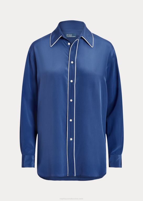 kongelig flåde Kvinder Ralph Lauren skjorte i morbærsilke Z426B3078
