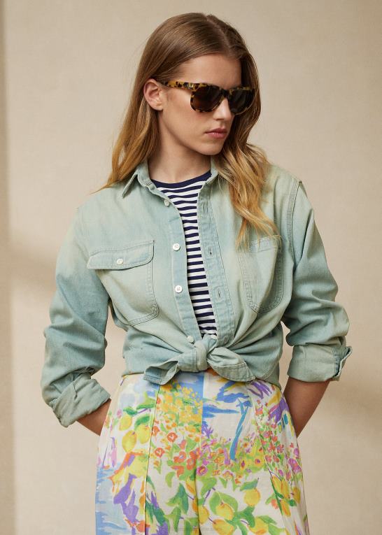 let indigo Kvinder Ralph Lauren tamia denimskjorte i bomuld Z426B9311