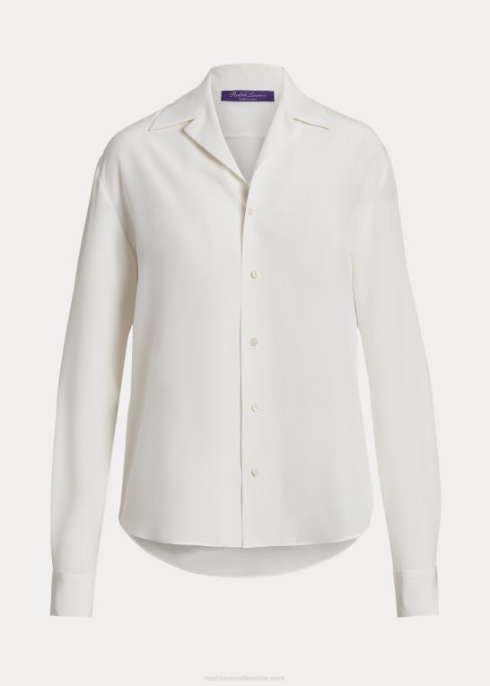 lux creme Kvinder Ralph Lauren darien crepe de chine skjorte Z426B9268