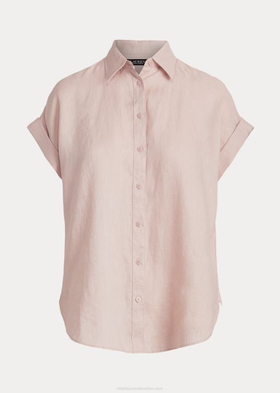 lyserød Kvinder Ralph Lauren linned dolman-ærmet skjorte Z426B3783
