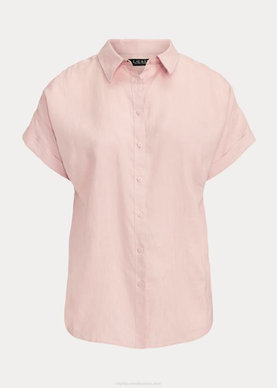 lyserød Kvinder Ralph Lauren linned dolman-ærmet skjorte Z426B4501
