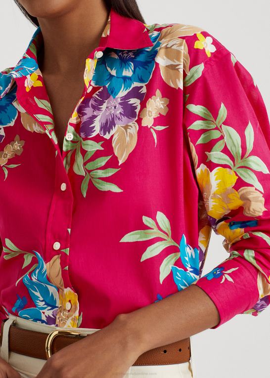 lyserød multi Kvinder Ralph Lauren blomstret voileskjorte i bomuld Z426B4328