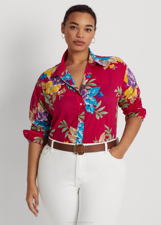 lyserød multi Kvinder Ralph Lauren blomstret voileskjorte i bomuld Z426B4527