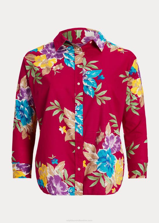 lyserød multi Kvinder Ralph Lauren blomstret voileskjorte i bomuld Z426B4527