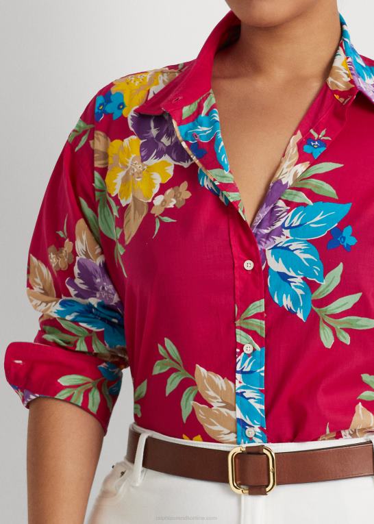 lyserød multi Kvinder Ralph Lauren blomstret voileskjorte i bomuld Z426B4527
