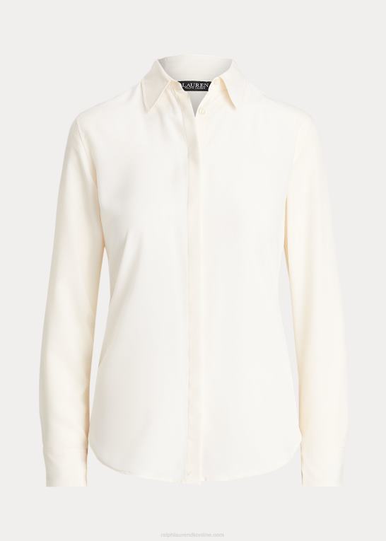mascarpone creme Kvinder Ralph Lauren crepe skjorte Z426B4169