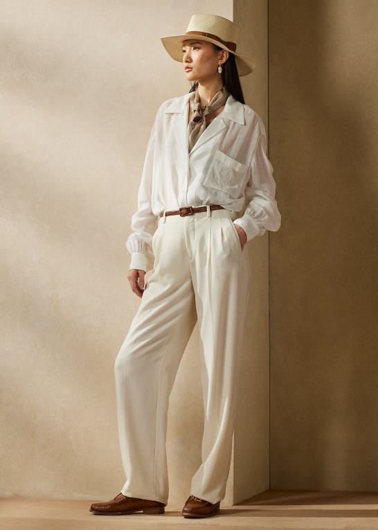 off white Kvinder Ralph Lauren roslin linned voile skjorte Z426B3551