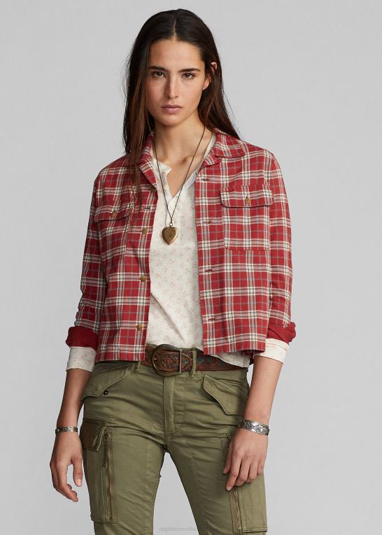 rød multi Kvinder Ralph Lauren lejrtrøje i jersey med plaidprint Z426B3649
