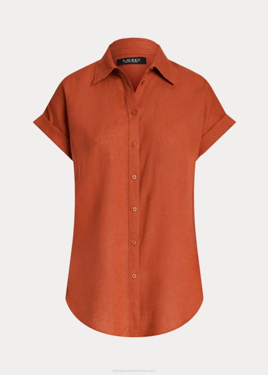 rød solsten Kvinder Ralph Lauren linned dolman-ærmet skjorte Z426B3780